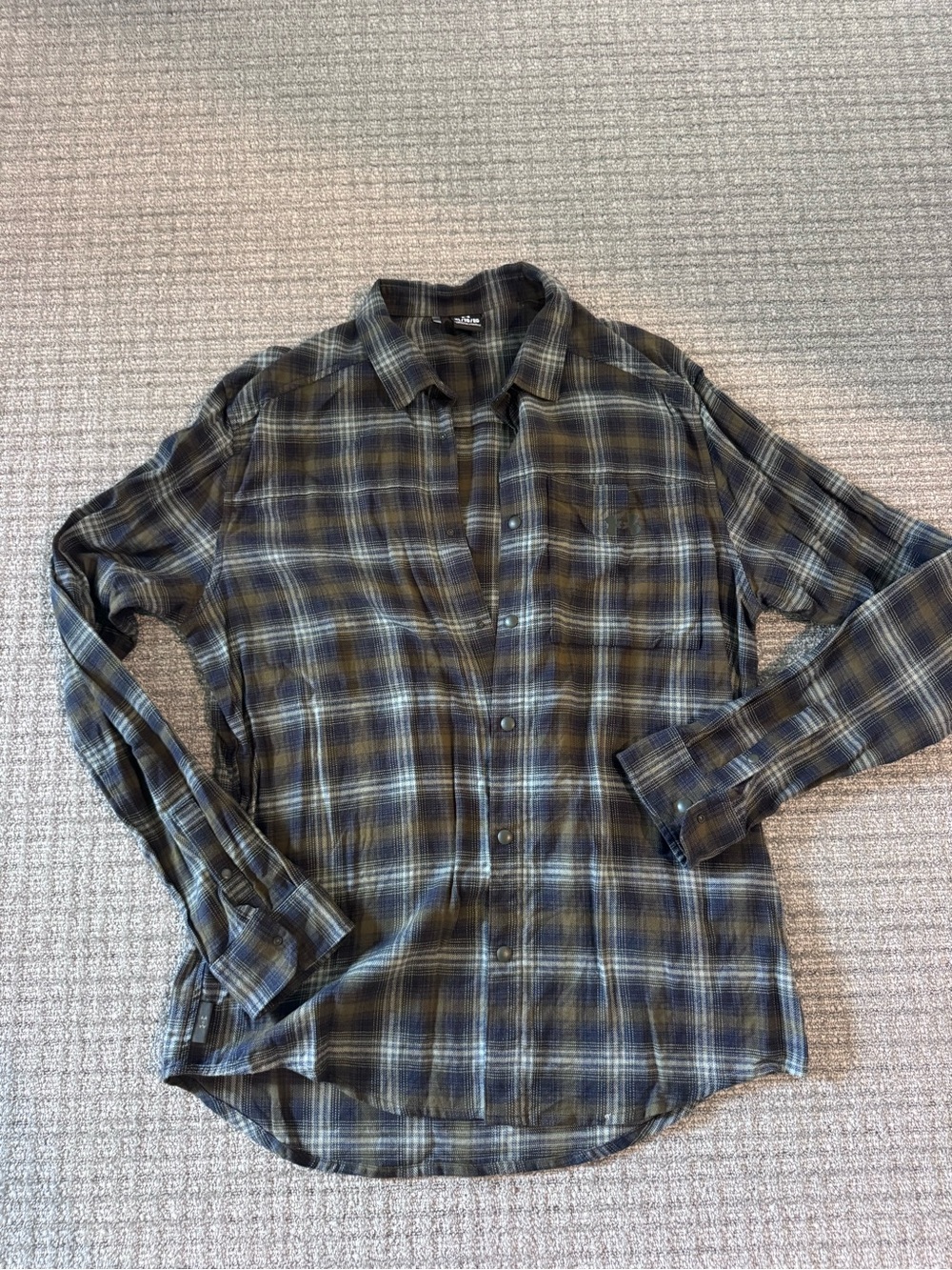 Men's Under Armour Olive and Navy Plaid Button-Up Shirt